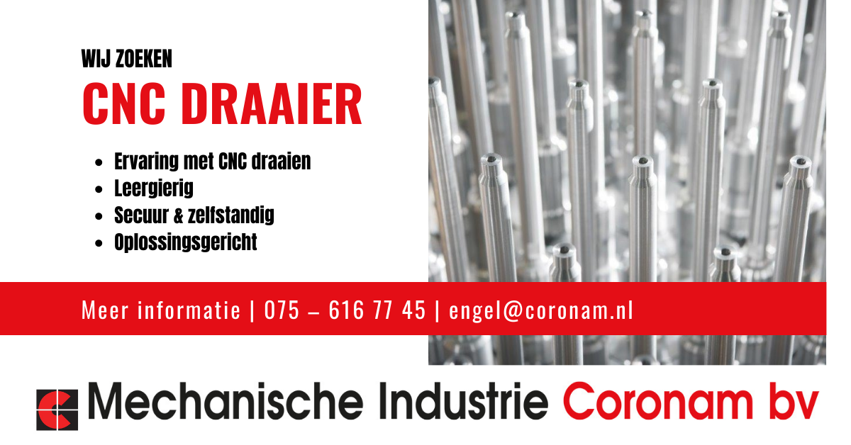 Vacature Cnc Draaier Coronam Bv